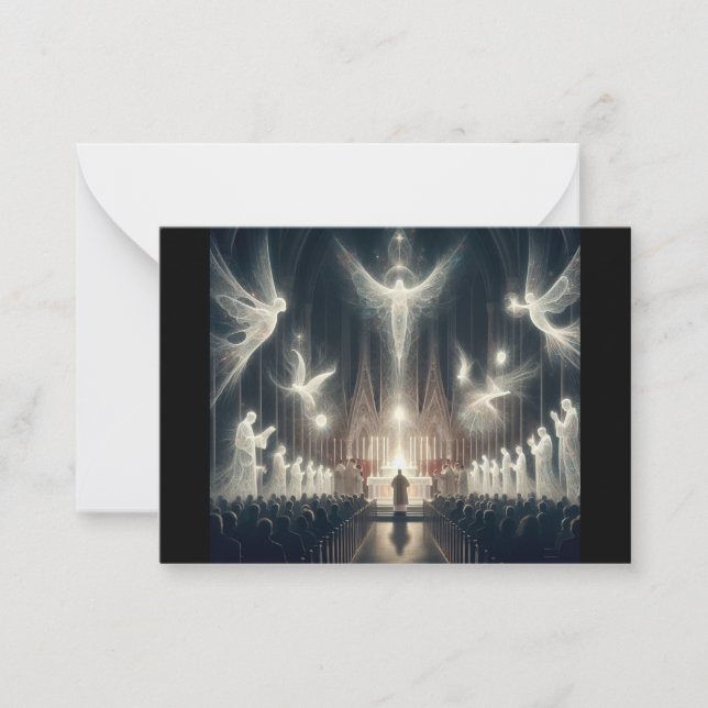 Med Änglar och Saints Anteckningskort (Framsida)