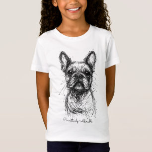 🐶Med anpassad text, Frenchie Scribble Charm T Shirt