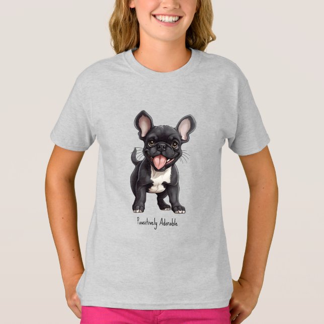 🐶 med anpassningsbar, fernchipuppy t shirt (Framsida)