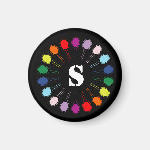 Med anpassningsbar monogram tennisracketar magnet