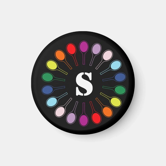 Med anpassningsbar monogram tennisracketar magnet (Framsidan)