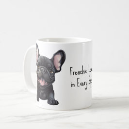 Med anpassningsbar text, 🐶 puppy med frenchie kaffemugg