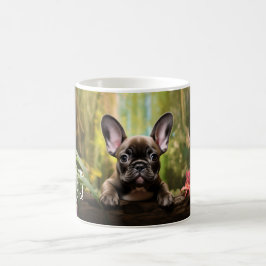 Med anpassningsbar text, 🐶 puppy med frenchie kaffemugg