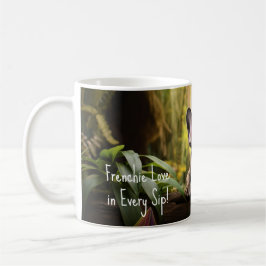 Med anpassningsbar text, 🐶 puppy med frenchie kaffemugg