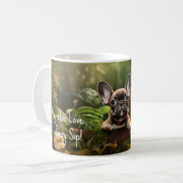 Med anpassningsbar text, 🐶 puppy med frenchie kaffemugg