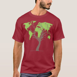 med Arborist Gardener Träd World Map Gift T Shirt