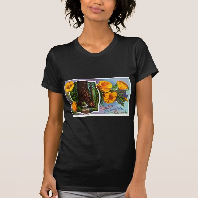 Med bäst önskemål för nytt år från Kalifornien Tee Shirt (Framsida)