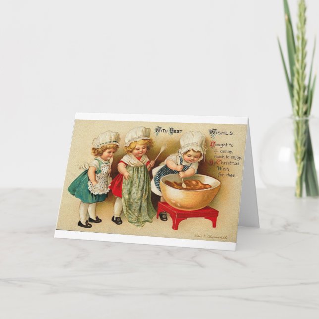 Med bästa Önskemål Barn Baking Card Kort (Framsida)