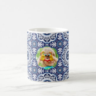 💙🤍 Med bild Mediterrana Azulejos  Kaffemugg