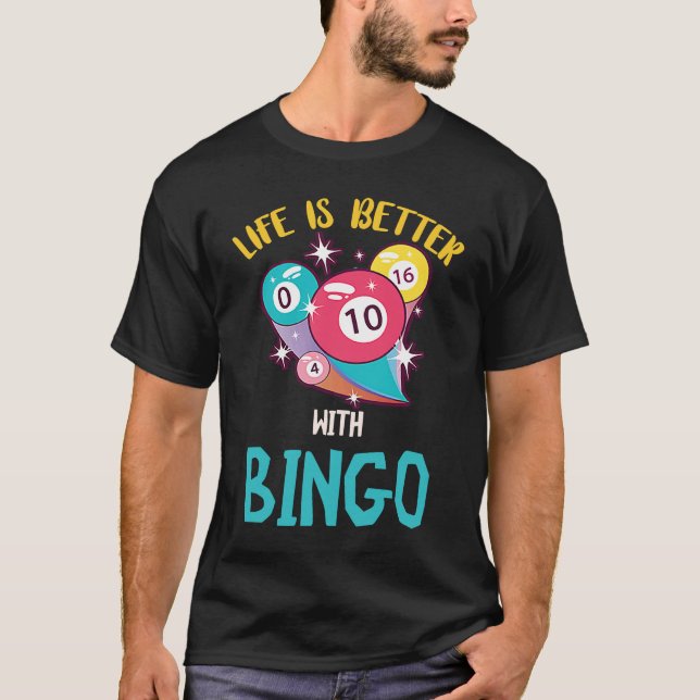 Med Bingo Gambling Lucky Bingo Player-spel T Shirt (Framsida)
