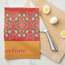 Med blå Blommigt och