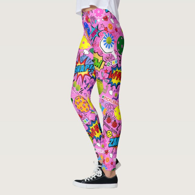 😍 med blandat rosa av pickleball leggings (Vänster)
