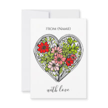 med blomma kärlek gratulationskort