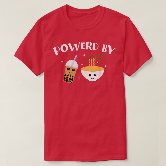 Med Boba och Ramen Bubble Tea T Shirt (Design framsida)