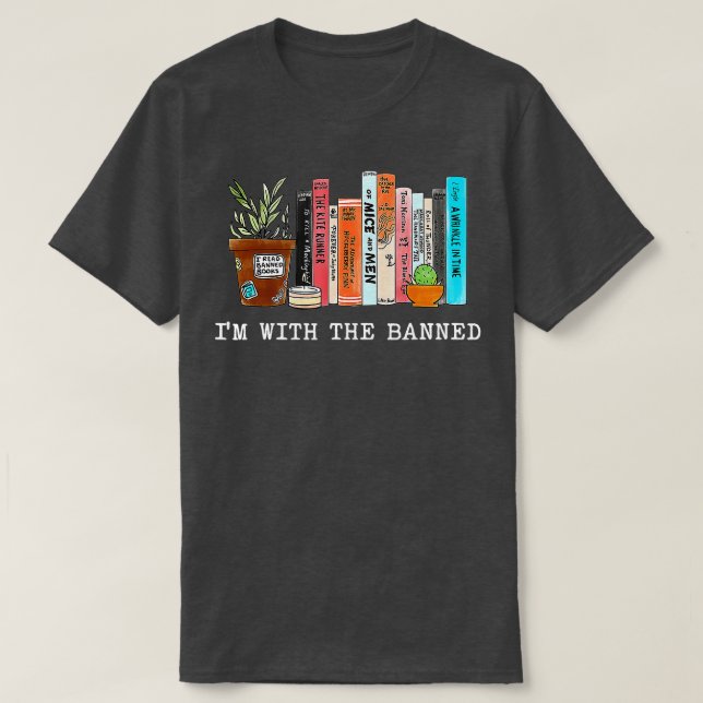 Med Bokar förbjuden läser jag förbjuden Bokar Älsk T Shirt (Design framsida)