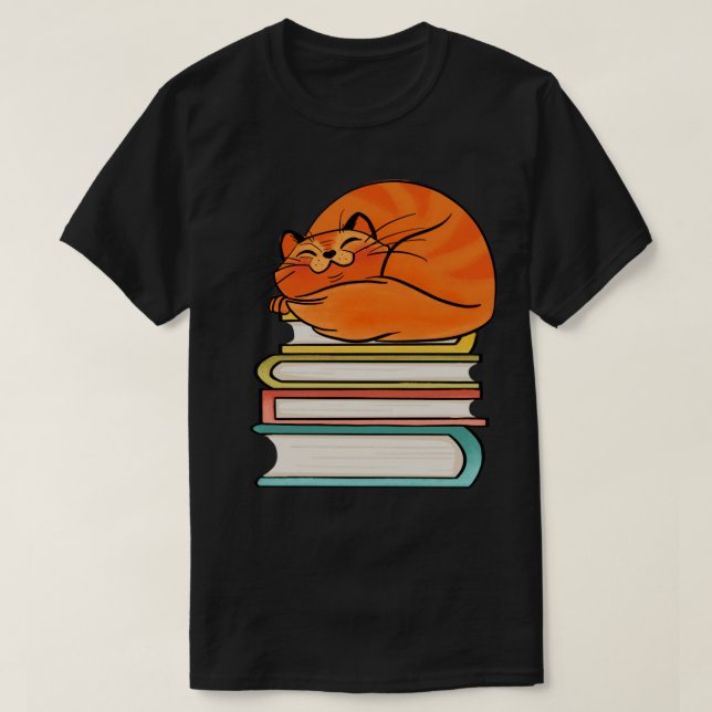 Med Bokar och katter är livet sötat T Shirt (Design framsida)