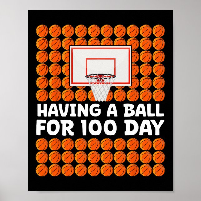 med Boll i 100 dagar skolbasket 10 Poster (Framsidan)
