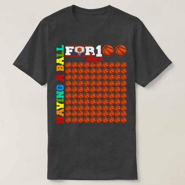 med Boll under 100 dagar med basket Fa T Shirt (Design framsida)