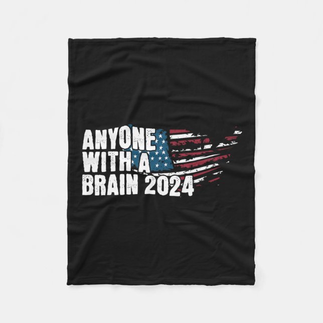 Med Brain 2024-valet Humor Tee Fleecefilt (Framsidan)