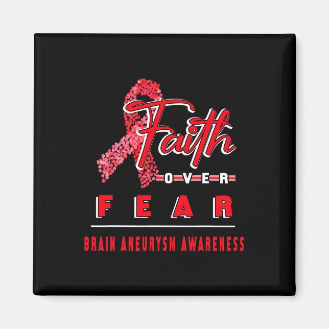 MED BRAIN ANEURYSM AWARENESS FAITH ÖVERALLTID F MAGNET (Framsidan)
