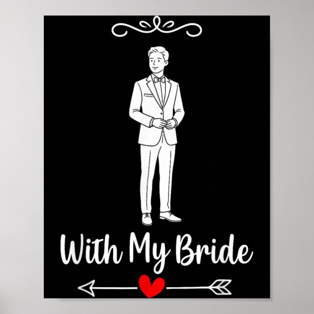 Med brudmatchande par bröllop smekmånad brudgumme poster (Framsidan)