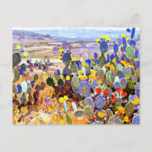 Med Cacti, målning av Julian Onderdonk Vykort