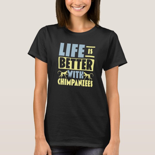 Med Chimpanzees Chimp Monkey T Shirt (Framsida)