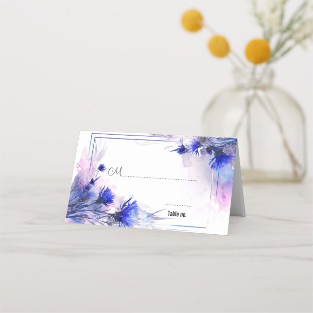 Med citat längst bak 💙 Cornblomma Reverie Placeringskort (Framsida)