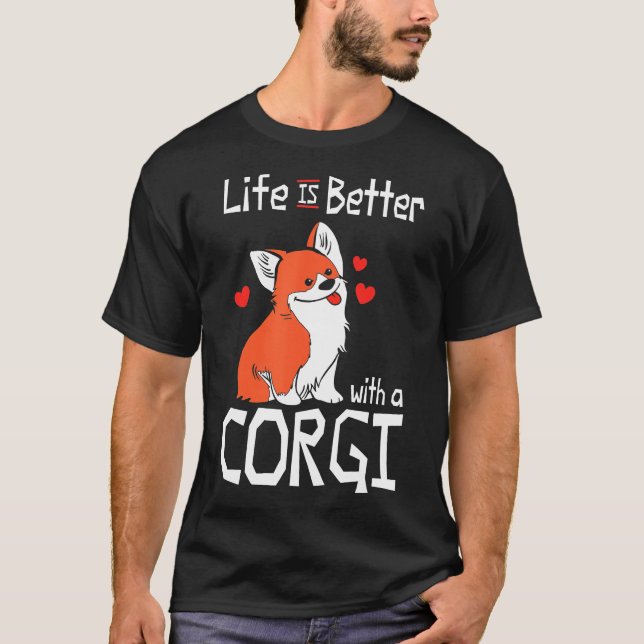 Med Corgi Hund Corgi T Shirt (Framsida)