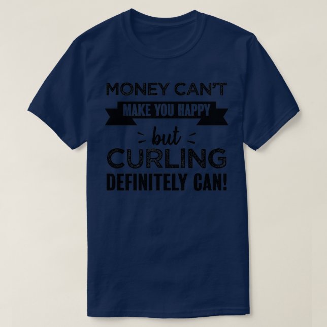 Med Curling får du lycklig Funny Gift 2 T Shirt (Design framsida)