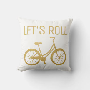 Med cykelcitat kan du roll Guld Modern Bike Kudde