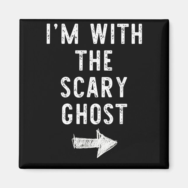 med Den läskiga spöket Roligt Halloweenpar Magnet (Framsidan)