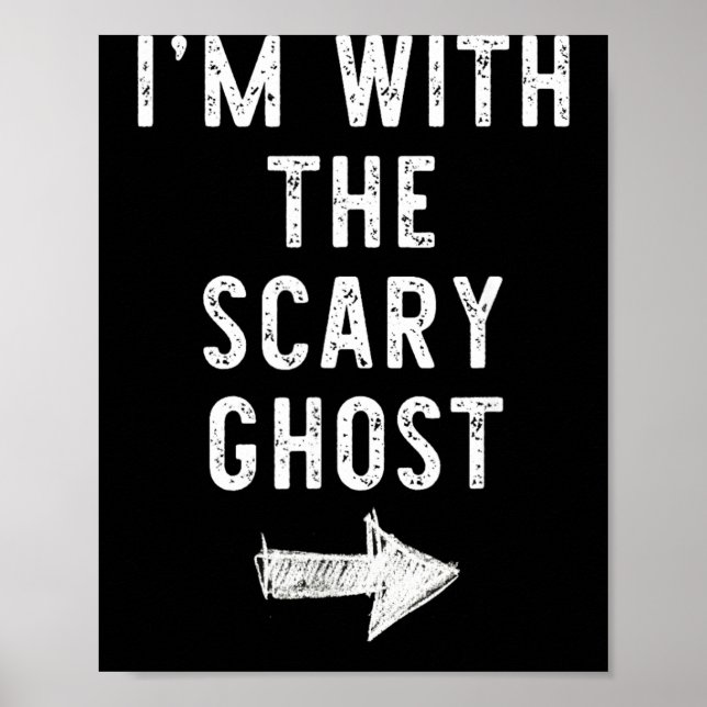 med Den läskiga spöket Roligt Halloweenpar Poster (Framsidan)