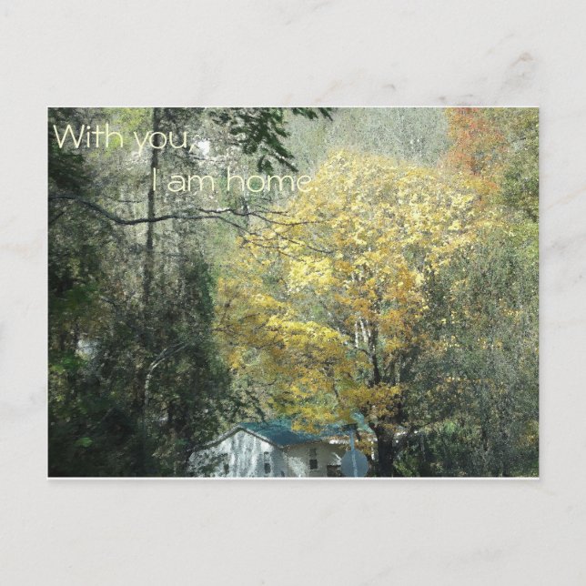 Med dig är jag hemma. vykort (Framsida)
