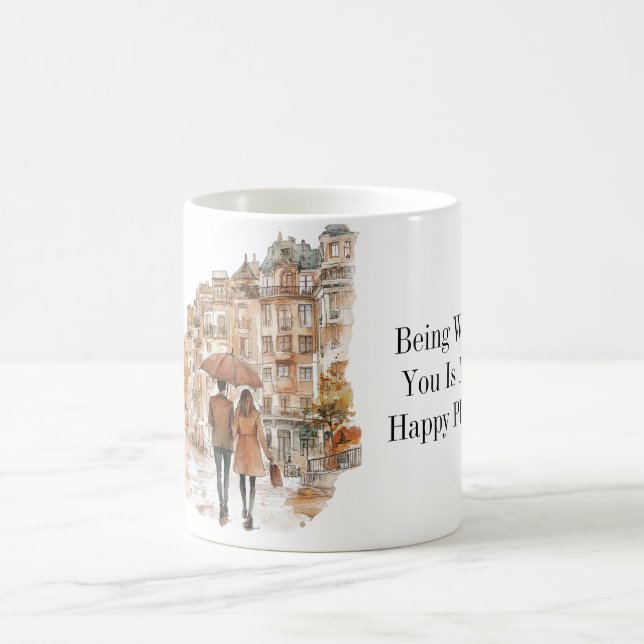 Med dig är min lyckliga plats kaffemugg (Center)