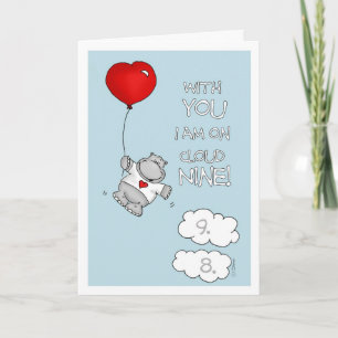 Med dig I-förmiddag på moln nio - Valentine dag Helgkort