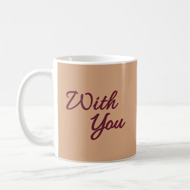 Med dig – Romantisk Minimal Par Illustration Kaffemugg (Vänster)