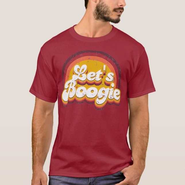 Med Disco 1970s Retro kan Boogie Typografisk desig T Shirt (Framsida)