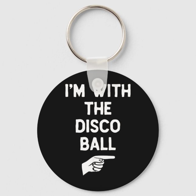 med Disco Ball Roligt Halloween Matchande Nyckelring (Framsida)