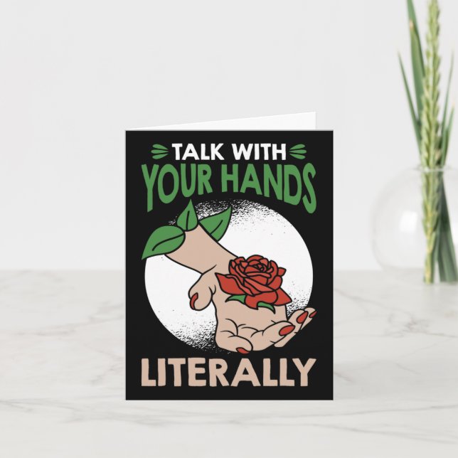 Med ditt Händer bokstavligt talat amerikanskt teck Kort (Framsida)