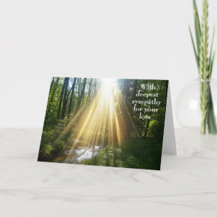 Med djup sympati - Grönt Skog och solstrålning Kort