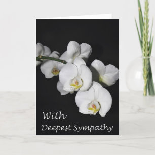 Med djup sympati och orchid blomning kort
