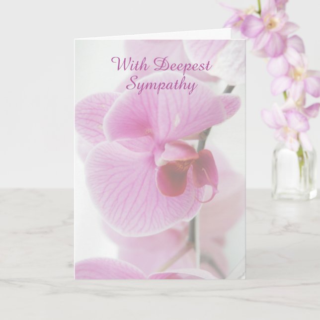 Med djup sympati - vacker Rosa Orchid Kort (Orkide)