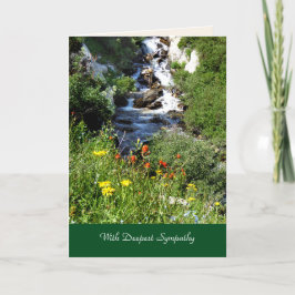 Med djup sympati, Waterfall med Wildblommor Kort