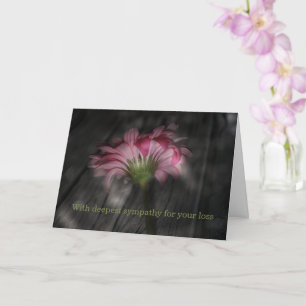 Med djupaste sympati - Rosa blomma Kort