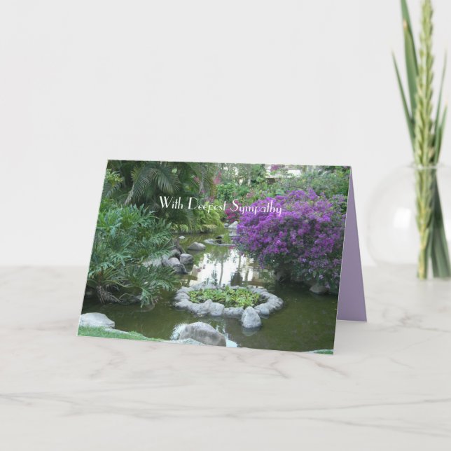 Med Djupaste Sympati Tropiska Lila Blommor  Kort (Framsida)