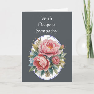 Med djupaste sympati Vackra Peony Trädgård Blommor Kort