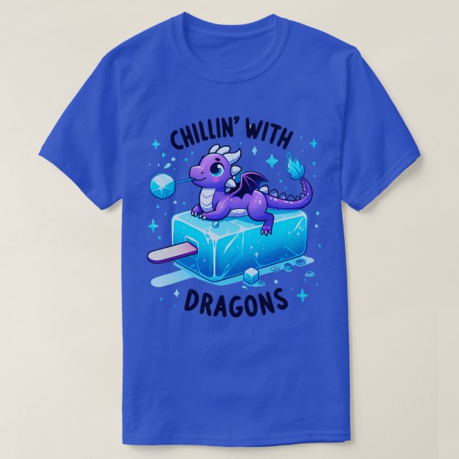 med Dragons Dragon ICE Birthday-dekorationer för t T Shirt (Design framsida)