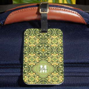 Med egen namn 💚 💛 oliver och gult Azulejos Lugga Bagagebricka