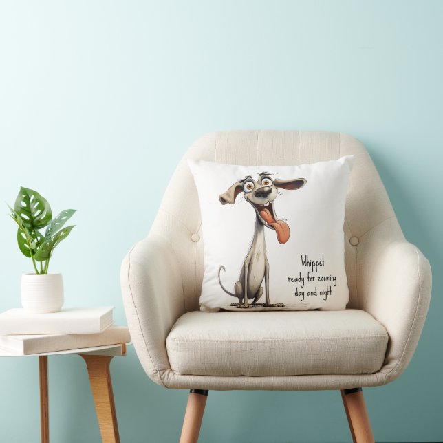 Med egen text, 🐶galen 🤪 whippet kudde (Stol)